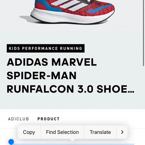 ADIDAS MARVEL SPIDER-MAN RUNFALCON 3.0 - size 13k NWOT - Picture 7 of 8